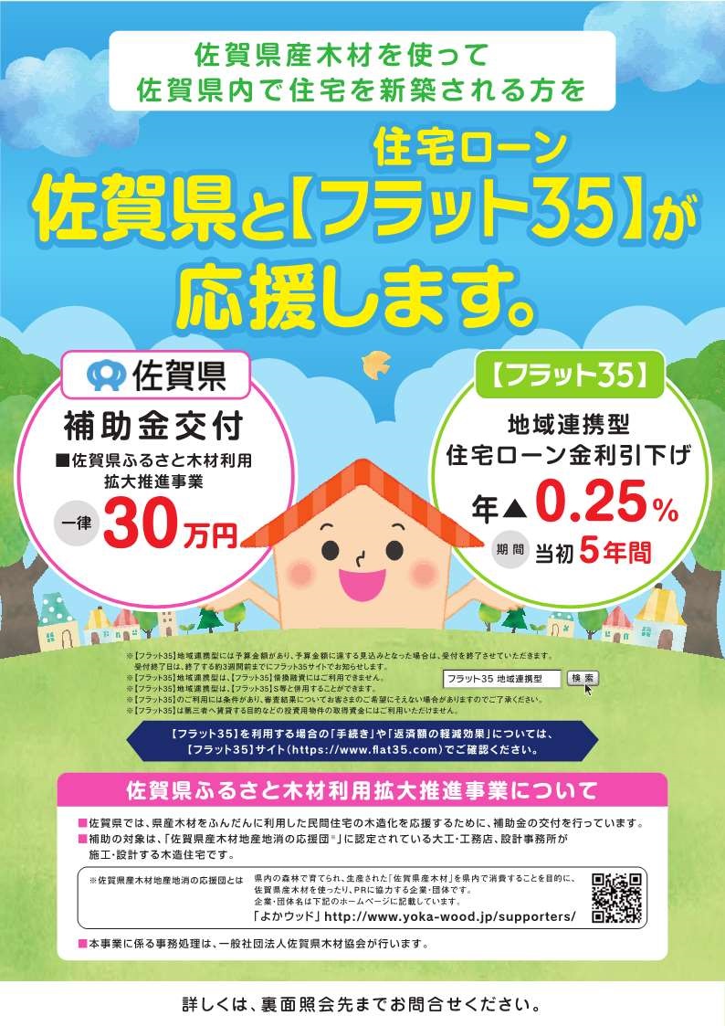 佐賀県 フラット３５ 地域連携型を連携している地方公共団体 長期固定金利住宅ローン フラット３５